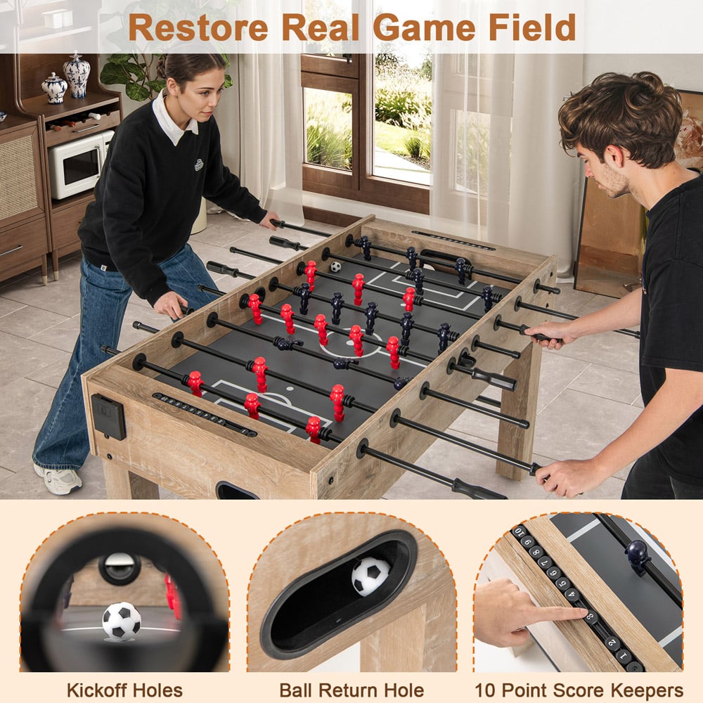 Costway Natural Full Size Foosball Table Image 7
