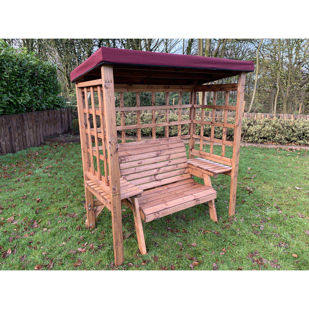 Charles Taylor Wentworth 2 Seater Arbour with Burgundy Roof Cover Image 6