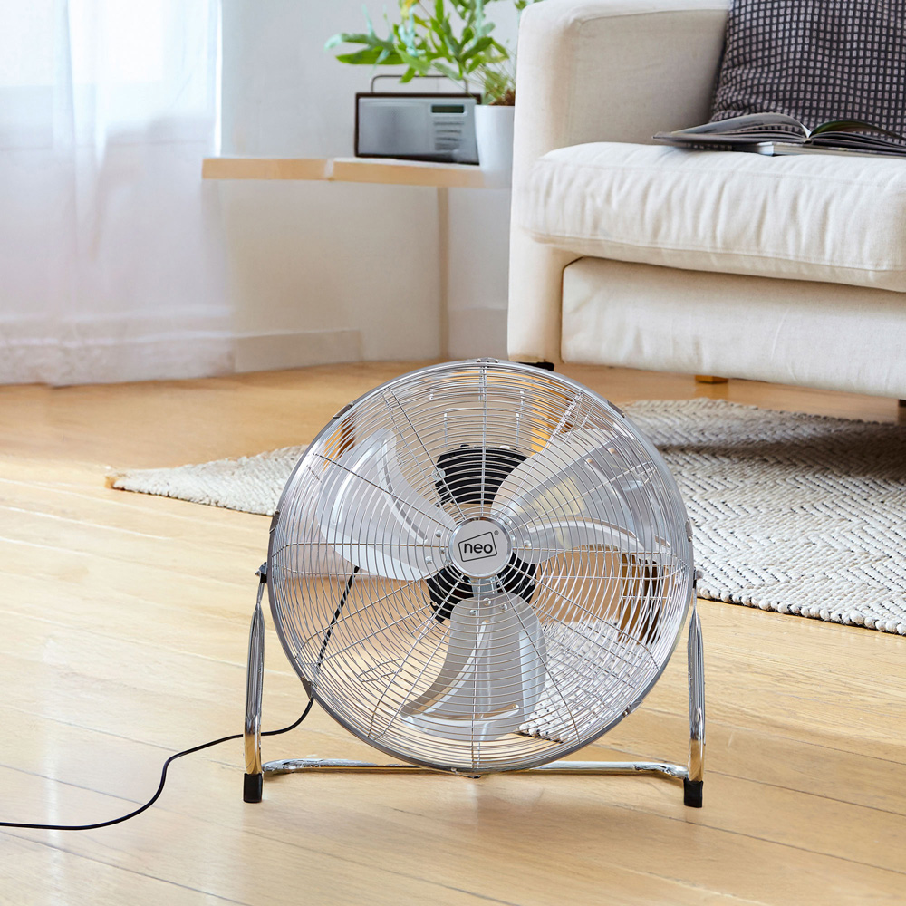 Neo Chrome High Velocity Metal Freestanding Floor Fan 9 inch Image 2