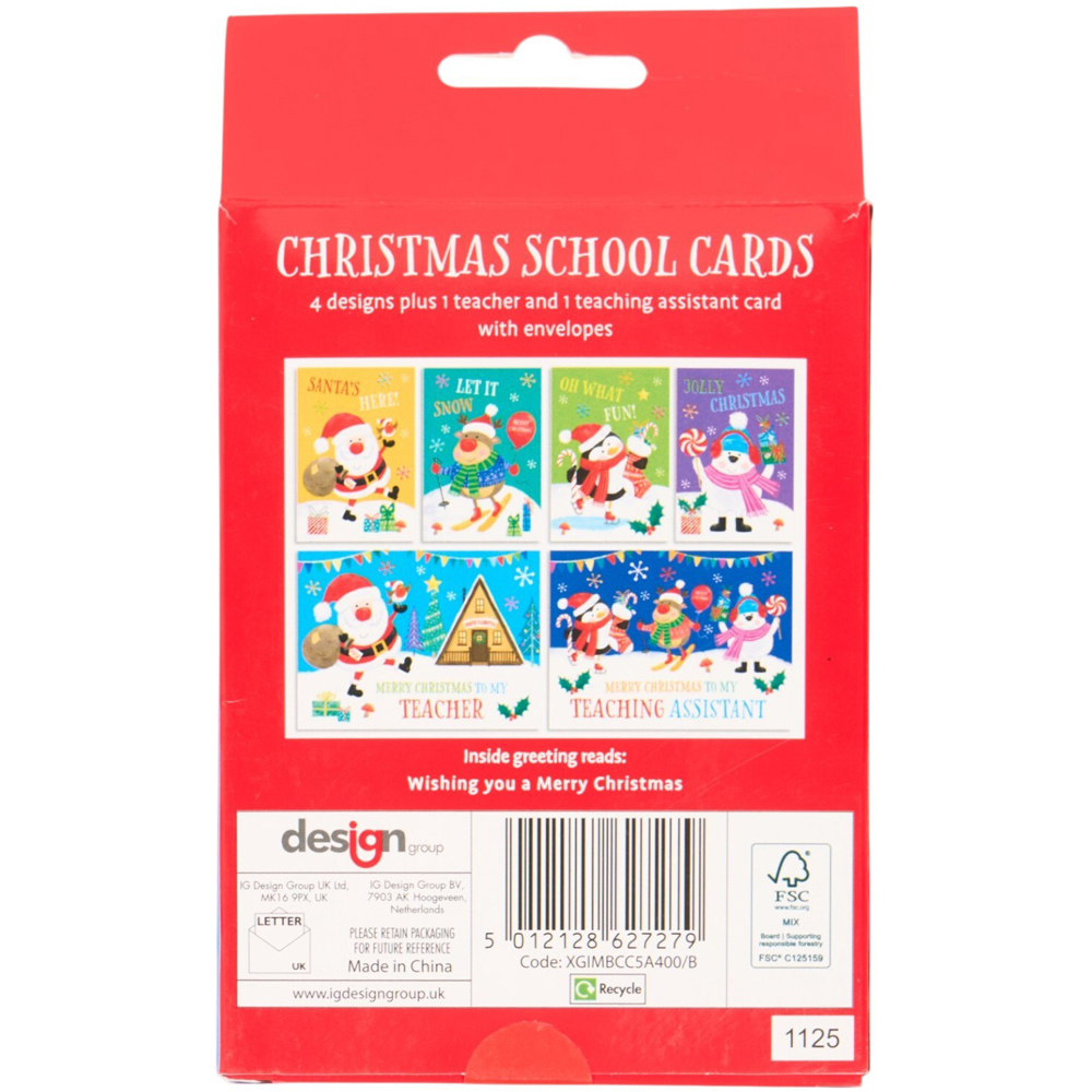 Pack of 32 Fun Christmas School Cards Image 2