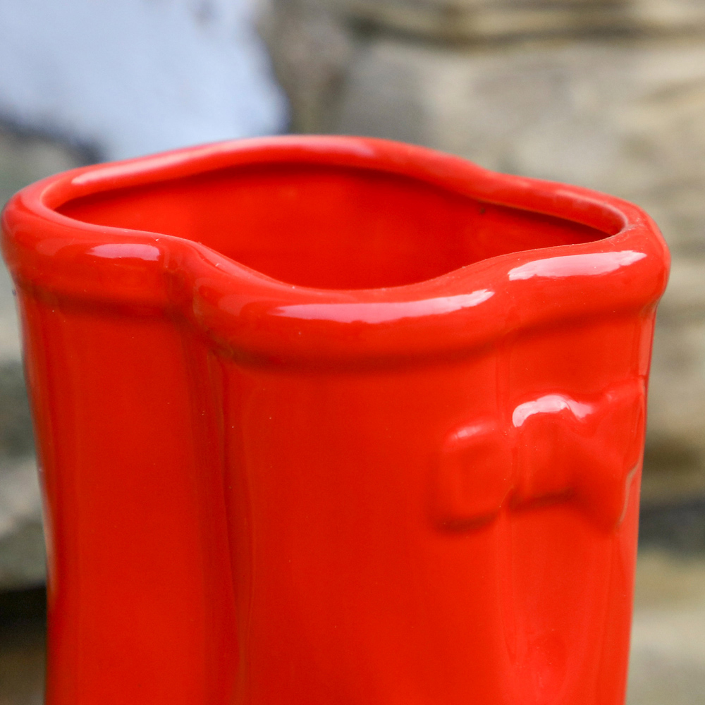 Dibor Red Double Wellington Planter 17cm Image 5