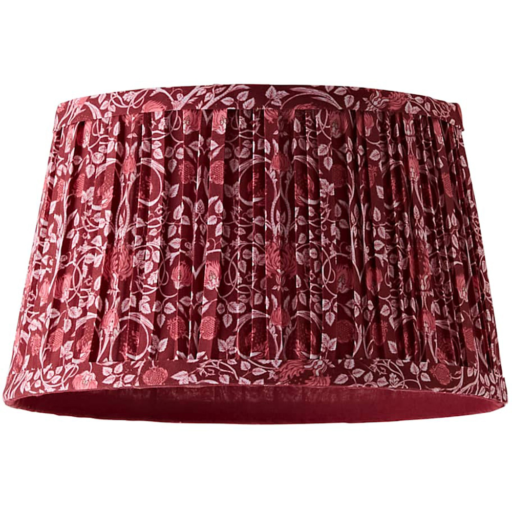 ValueLights Abel Burgundy Floral Pleated Tapered Ceiling Lamp Shade 25cm Image 1