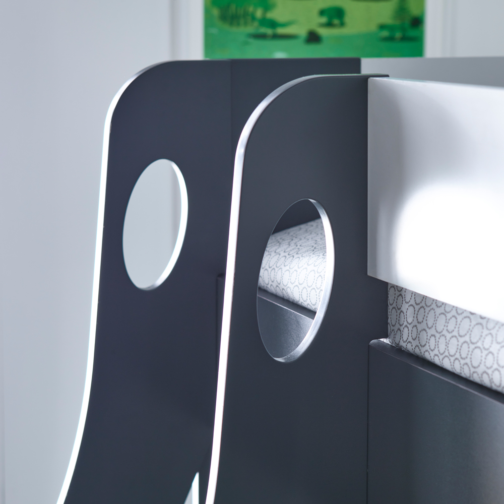 Bedmaster Oliver Triple Sleeper Grey and White Storage Bunk Bed with Pocket Spring Mattresses Image 5