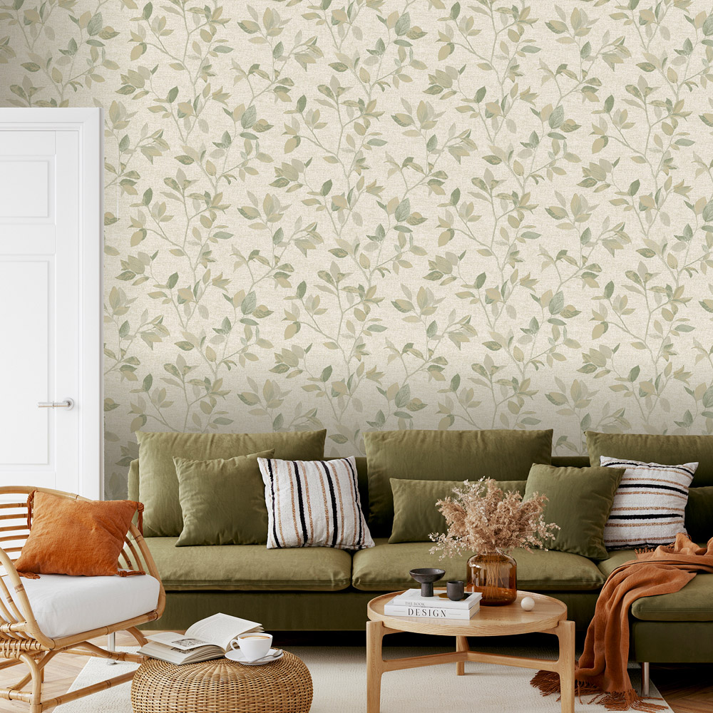 Rasch Silver Birch Green Wallpaper Image 4