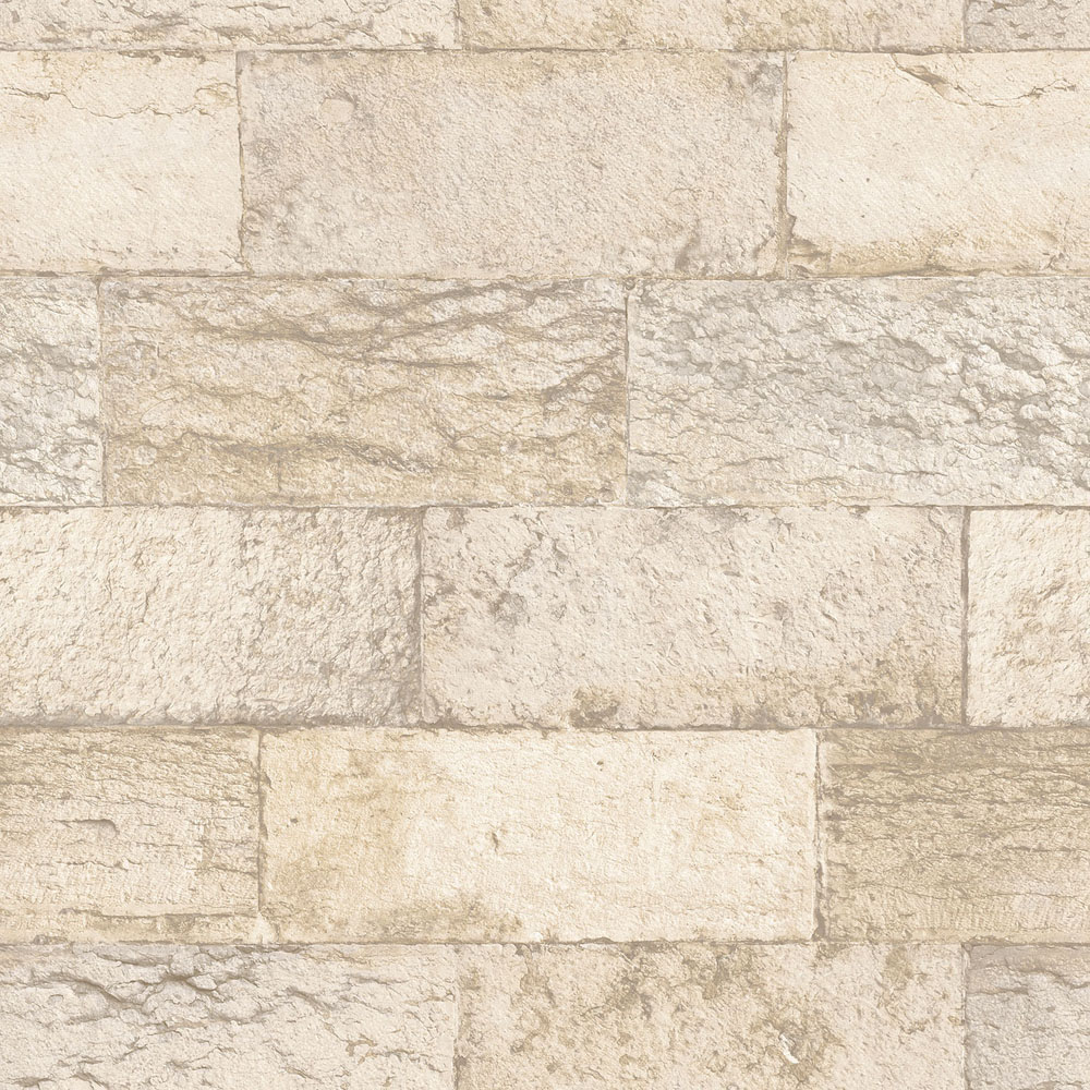 Galerie Organic Textures Stone Bricks Beige Wallpaper Image 1