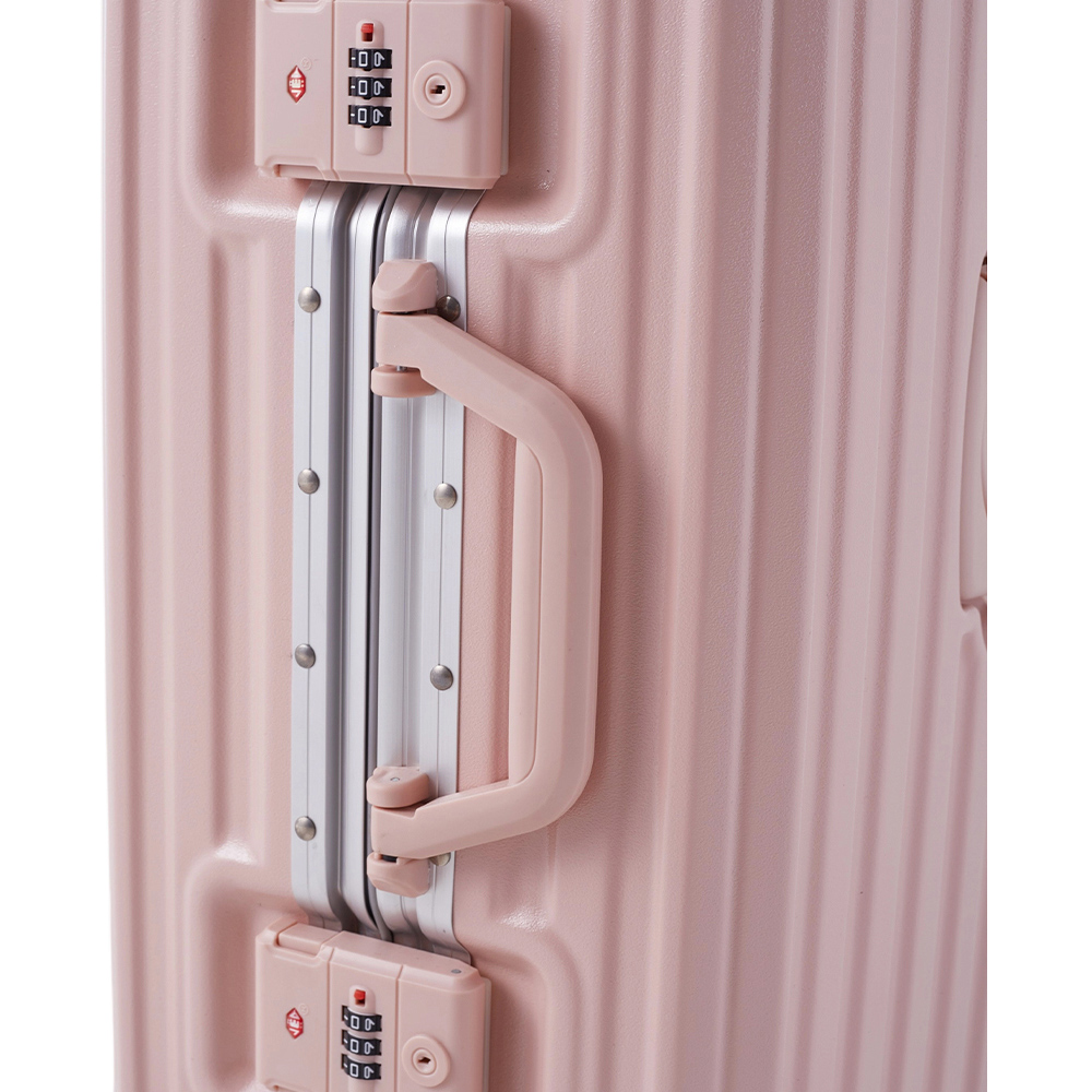 H&O Direct Pink Aluminium Frame Hard Shell Suitcase with Spinner Wheels 20 inch Image 4