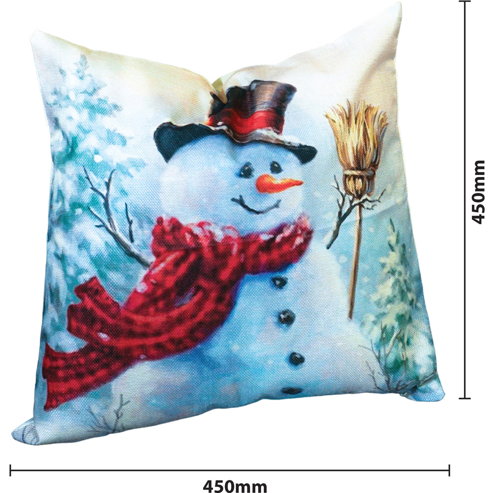Xmas Haus Festive Snowman Christmas Cushion 45 x 45cm Image 4