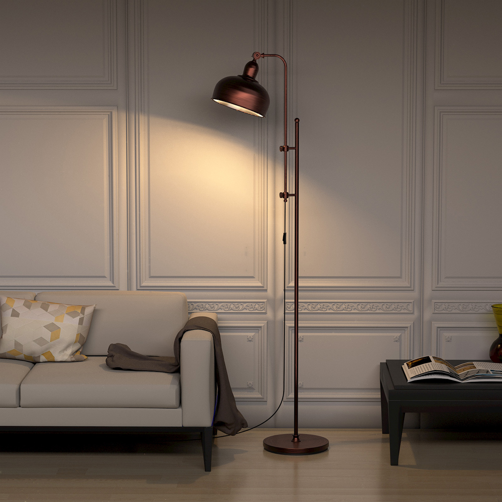 Costway Height Adjustable Industrial Floor Lamp Image 4