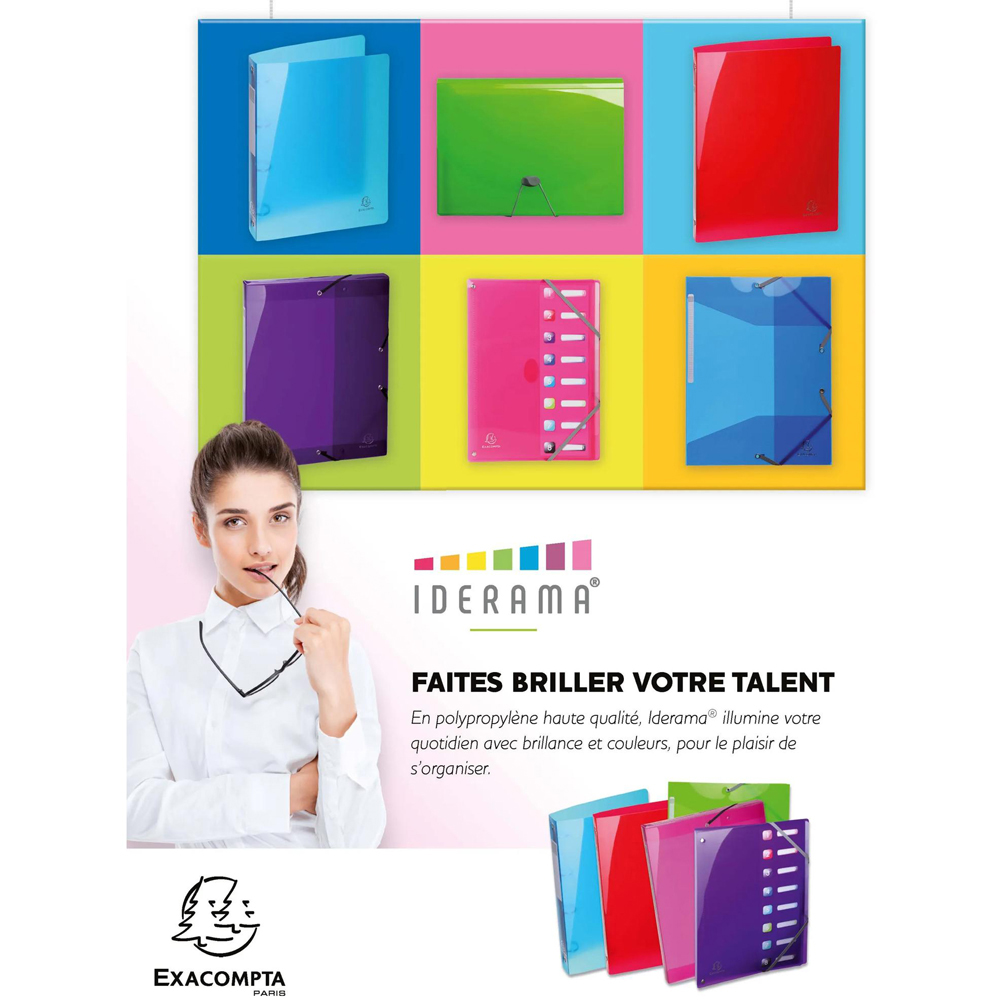 Exacompta Idearama A4 Multicolour PP 60 Pocket Display Book 8 Pack Image 9