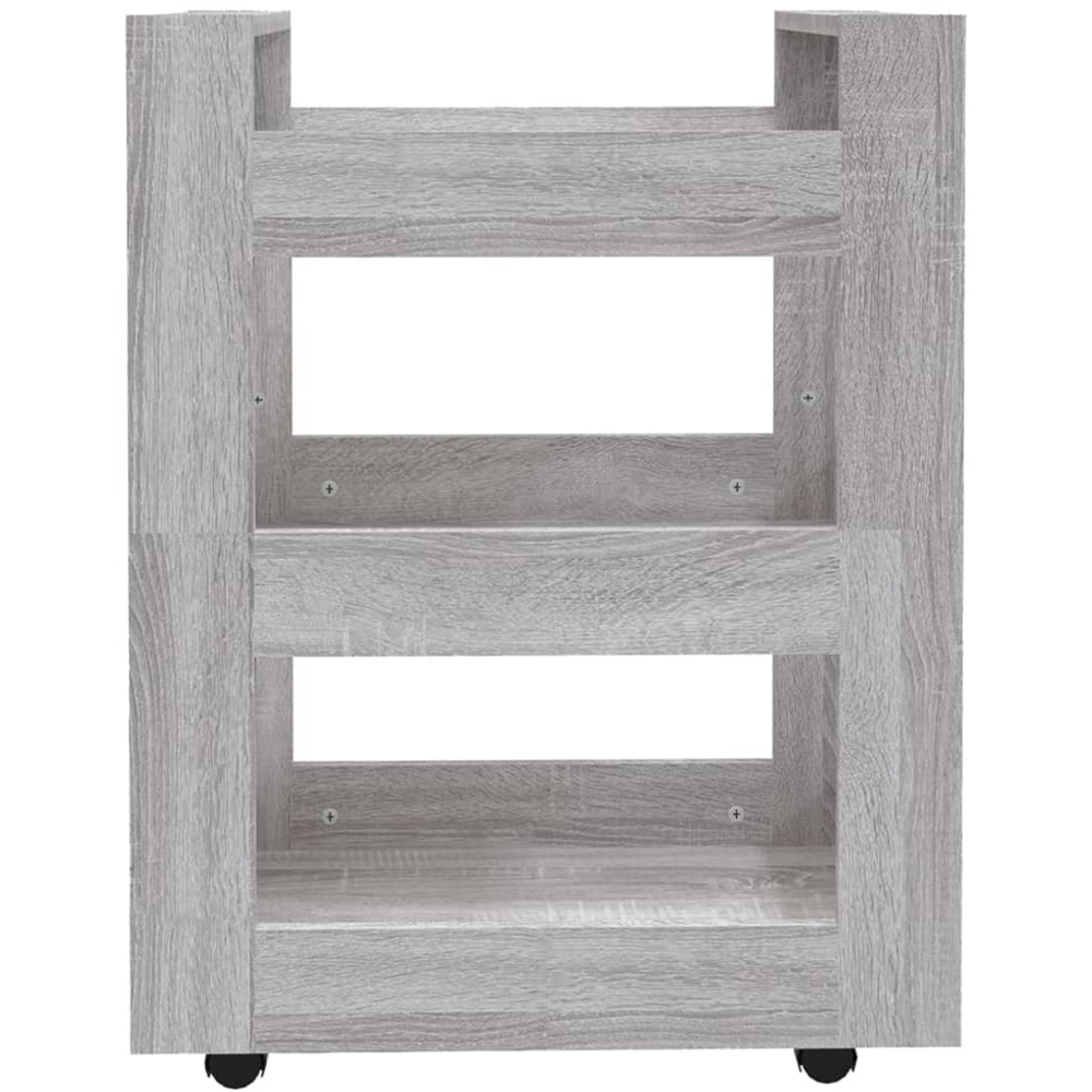 vidaXL 3 Shelf Grey Sonoma Kitchen Trolley Image 5