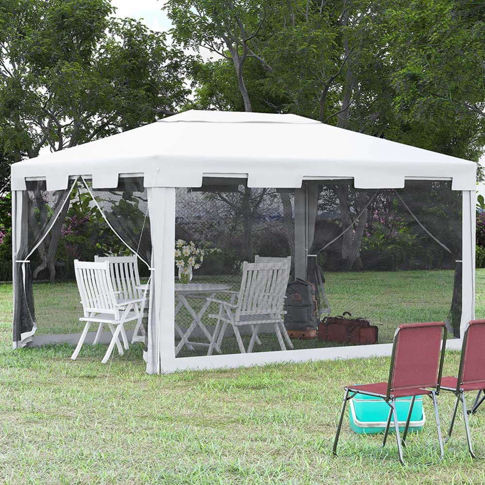 Outsunny 4 x 3m Waterproof Outdoor Gazebo with Sides Image 1