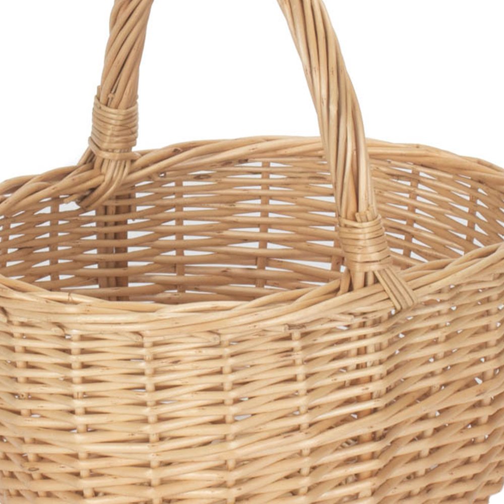 Red Hamper Small Buff Oval Shopping Basket Image 2