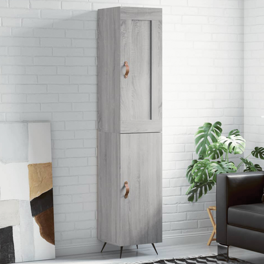 vidaXL 2 Door Grey Sonoma Highboard Image 1