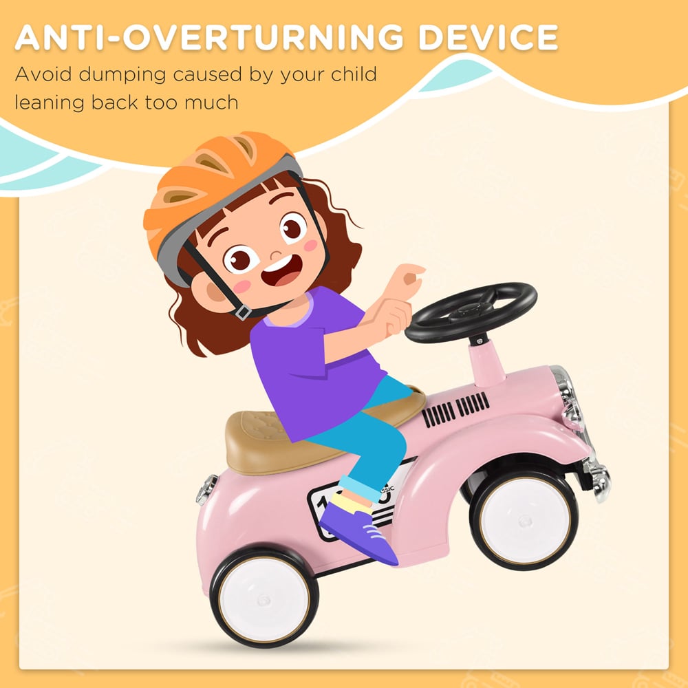 AIYAPLAY Pink Foot to Floor Slider with Steering Wheel Image 4