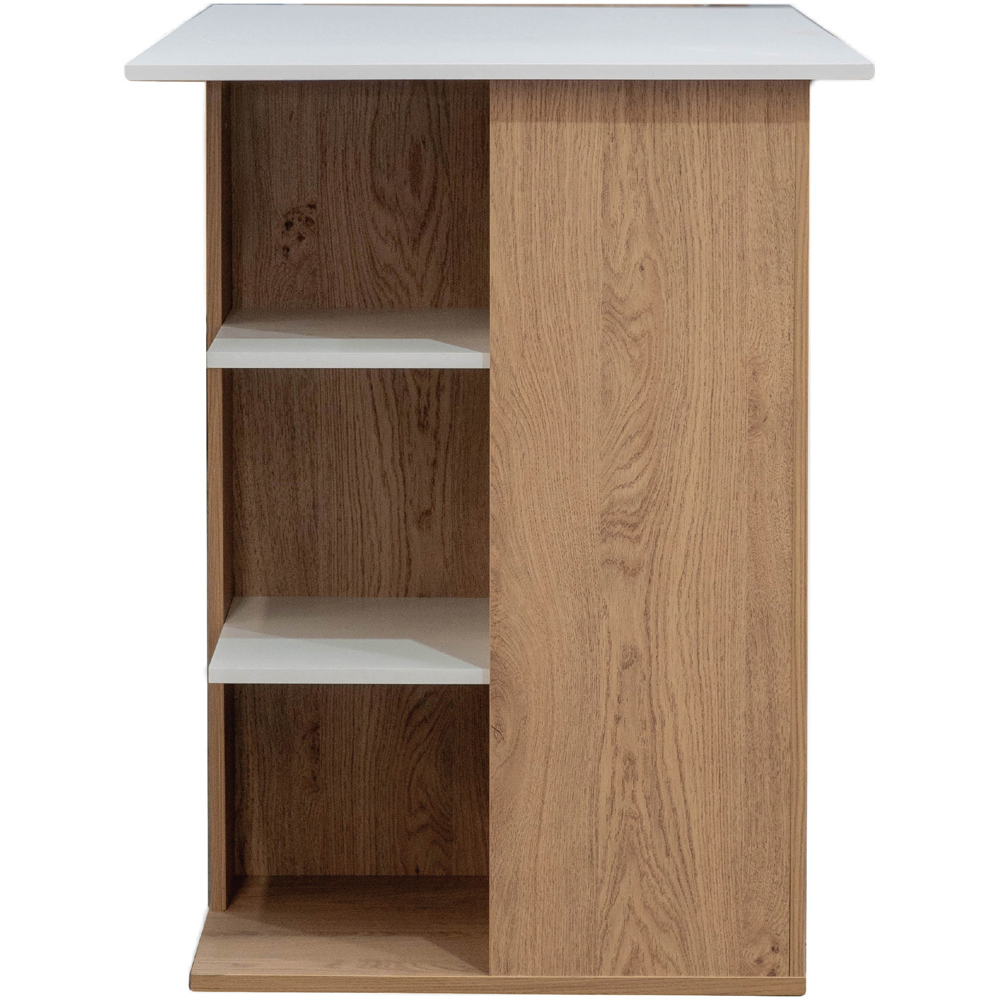 TTAP Milan Oak Effect and White Top 3 Shelf Office Computer Desk Image 5