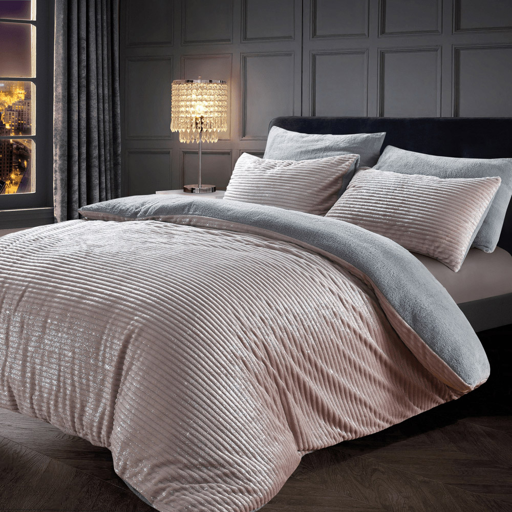 Velosso Double Blush Glitter Cord Duvet Set Image 1