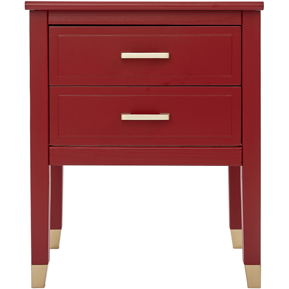 Palazzi 2 Drawers Red Bedside Table Image 3