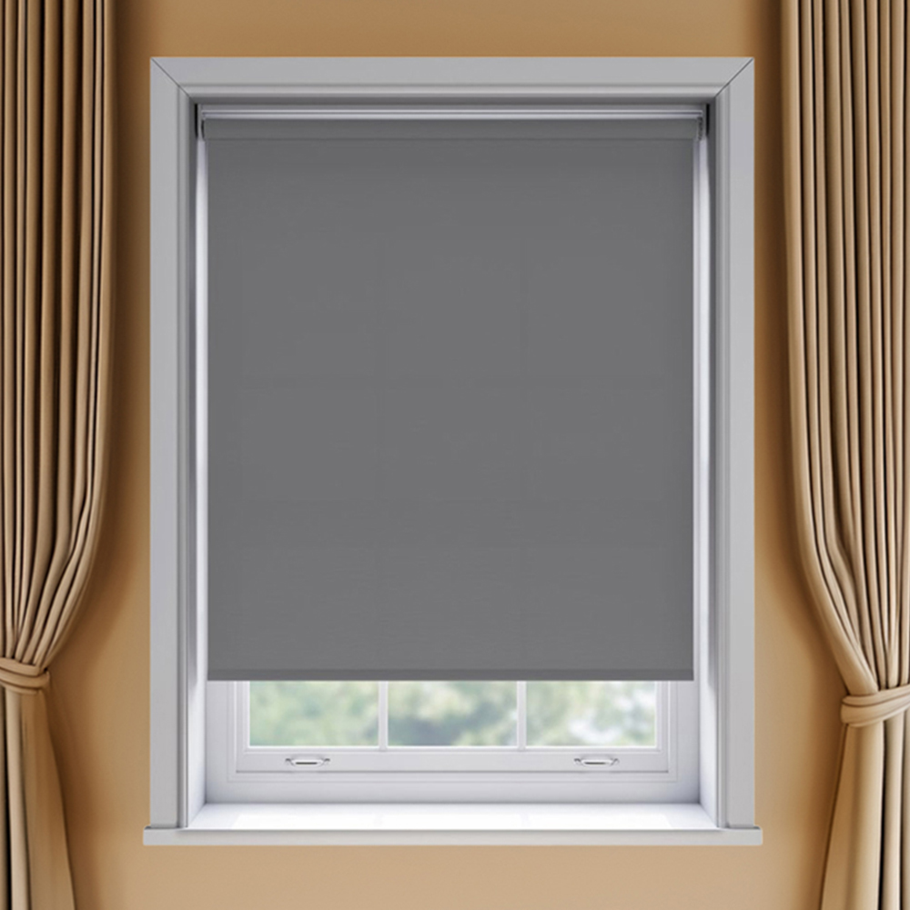 New Edge Blinds Thermal Blackout Roller Blind Slate Grey 120cm Image 1