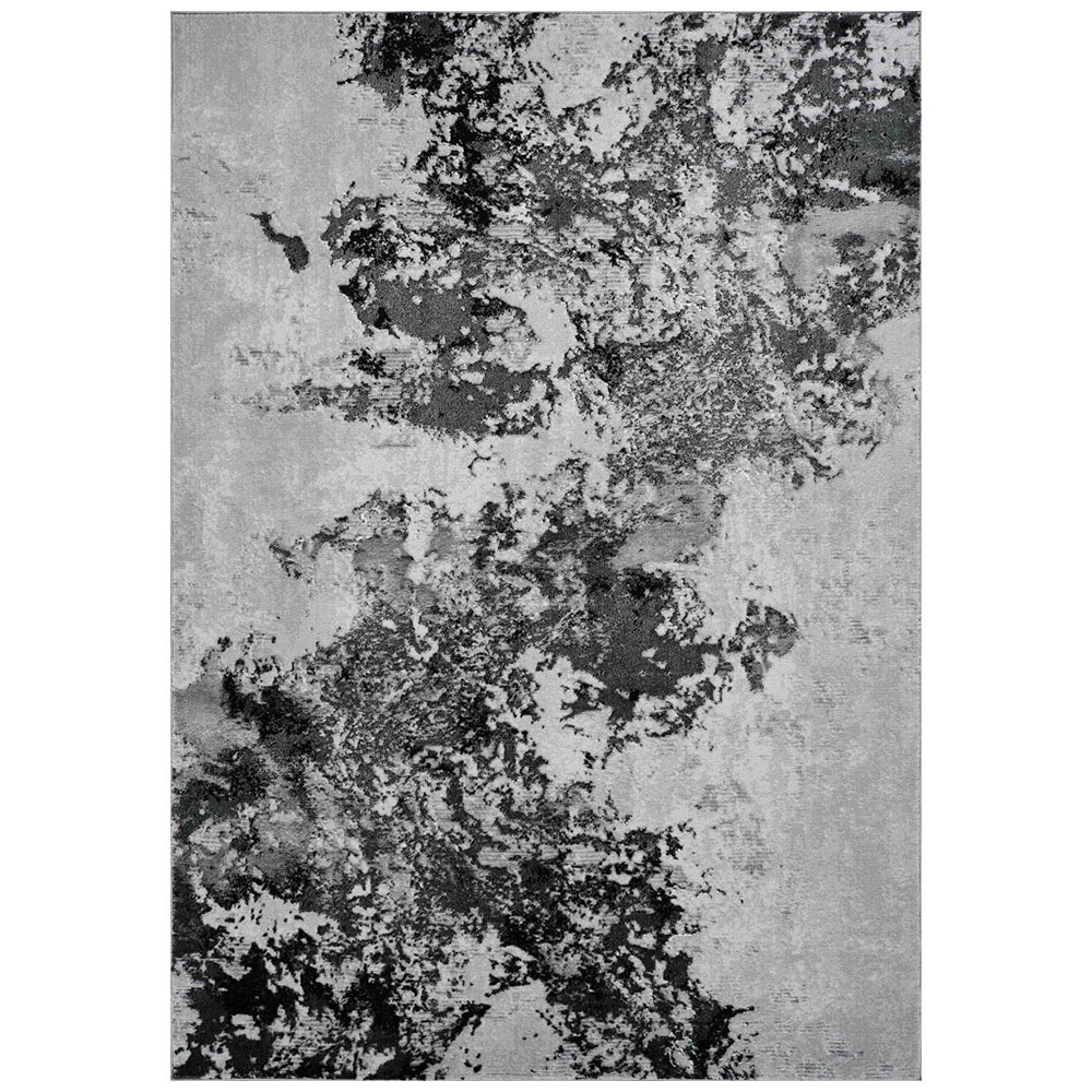 Desire Rugs Serenity Black Abstract Sprayed Grunge Texture Rug 80 x 150cm Image 1