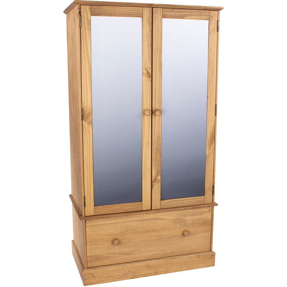 Core Products Cotswold 2 Door Single Drawer Mirror Wardrobe Image 6