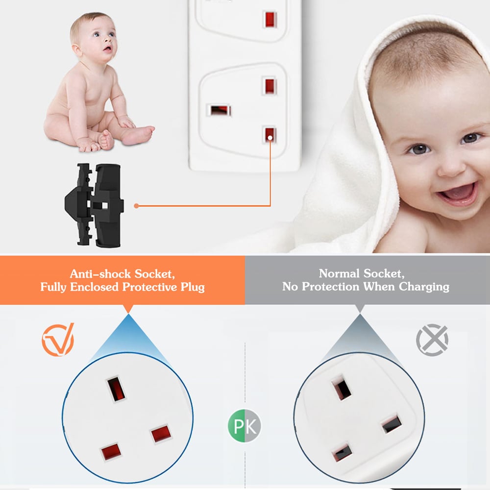 ExtraStar White 13A 1m 6 Socket Surge Protected Extension Lead Image 3