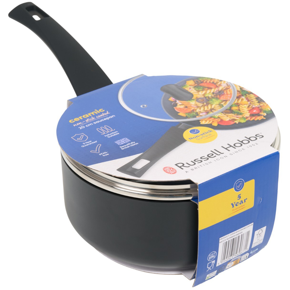 Russell Hobbs Ceramic Non Stick Saucepan Black Image 3