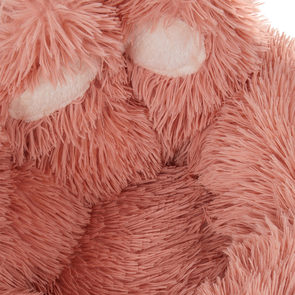 H&O Direct 70cm Pink Cute Paw Plush Snuggle Pet Bed Image 3