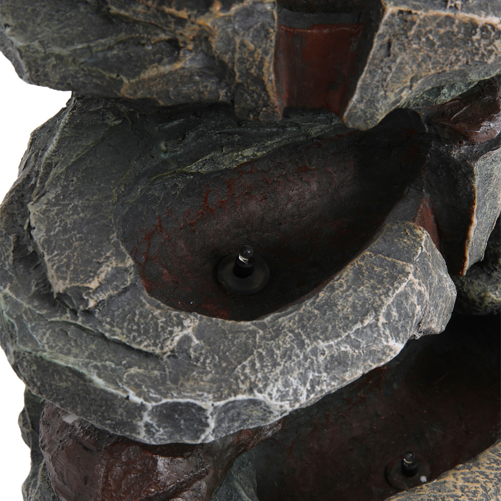 Living and Home 4 Tier Imitation Rock Solar Powered LED Water Feature Image 3