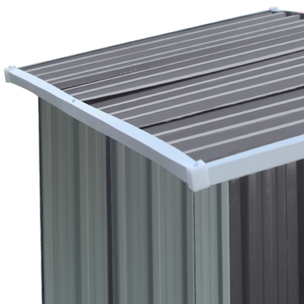 Living and Home 5.1 x 2.3ft Green Zinc Steel Garden Log Storage Shed Image 4