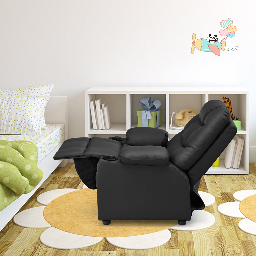 Costway Black Kids Upholstered Recliner Chair Image 5
