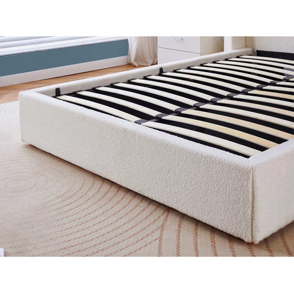 Flair Axel King Size Cream Boucle Storage Ottoman Bed Image 3