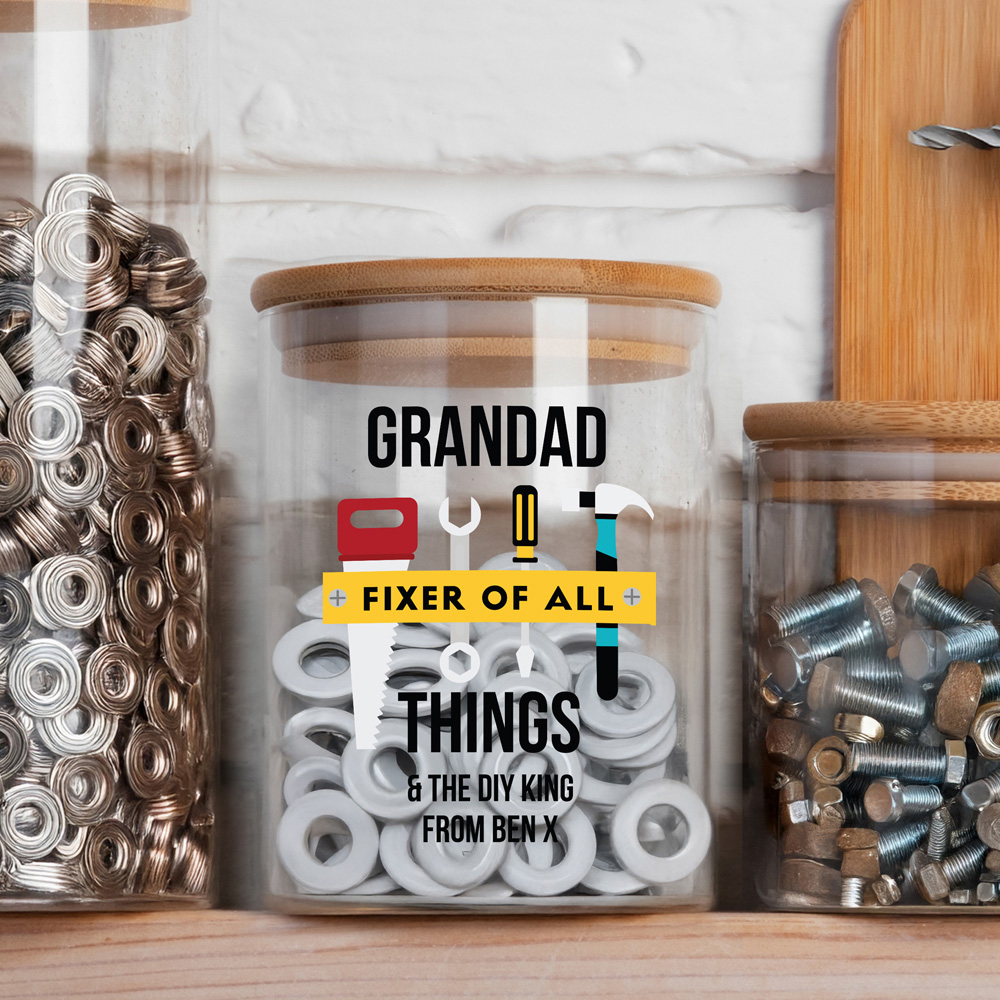 Personalised Memento Company Personalised Fixer of All Things Storage Jar Image 3