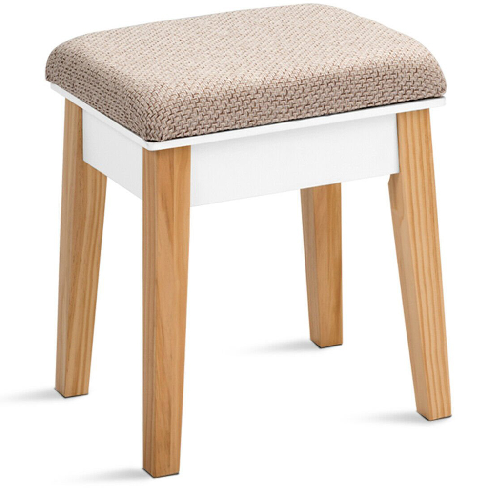 Costway Single Drawer Adjustable Mirror Dressing Table Set Wilko