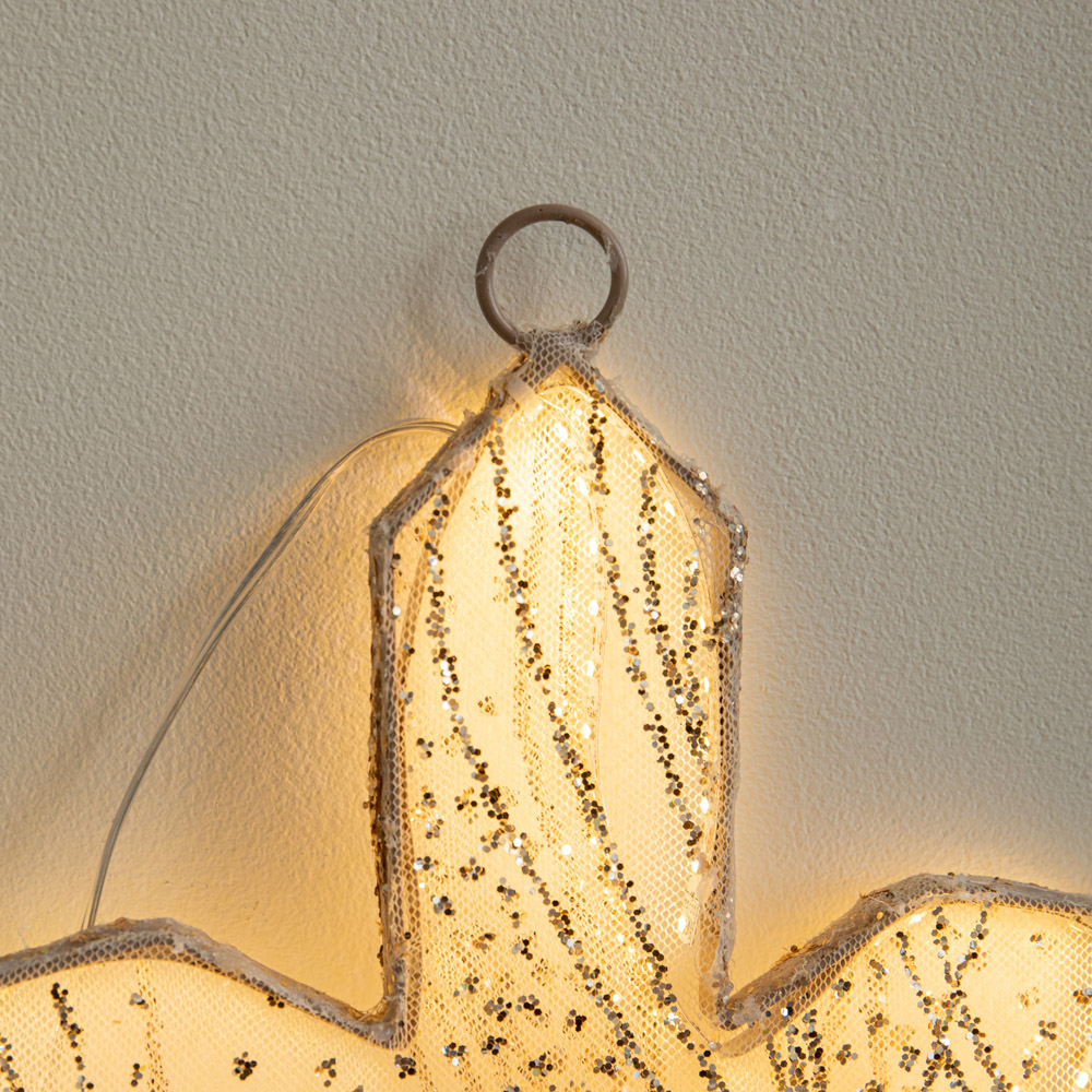 Samuel Alexander 604 Warm White LED Light-Up Gold Christmas Snowflake 60cm Image 5
