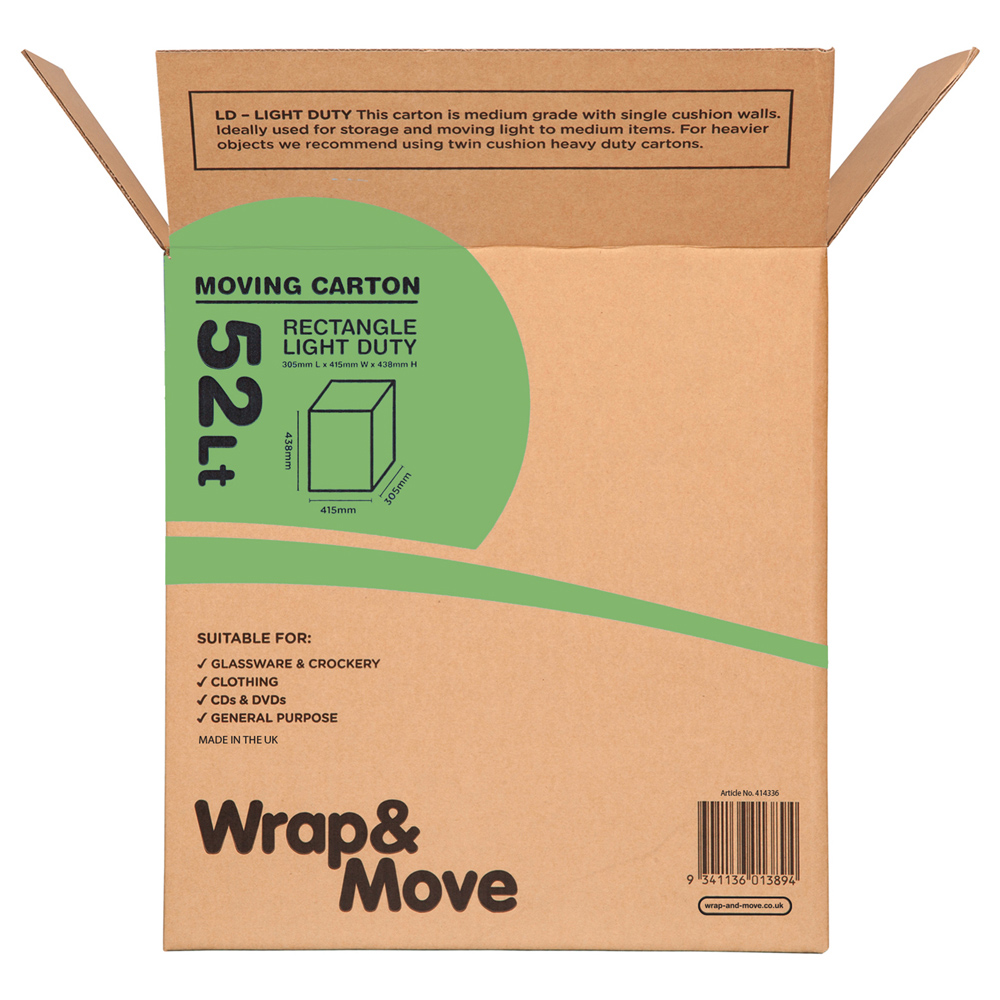 Wrap & Move Large Moving Box 52L 5 Pack Image 3