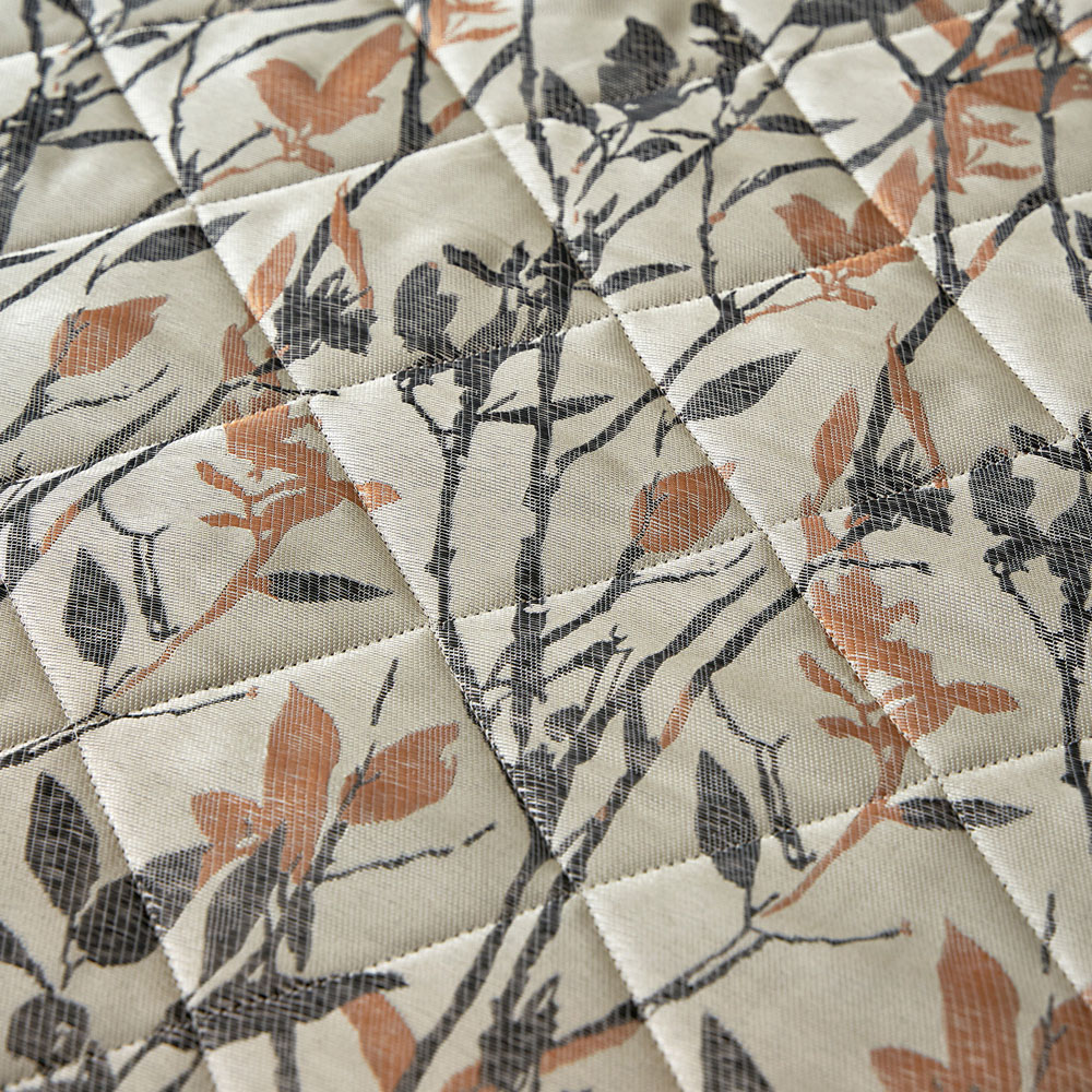 Velosso Wilder Double Natural Jacquard Leaves Trail Quilted Bedspread Set Image 4