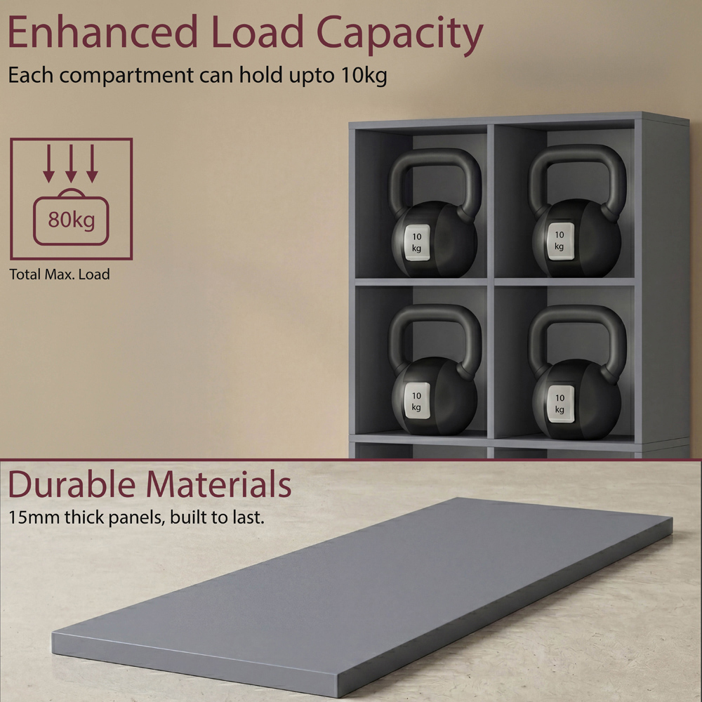 VIDA DESIGNS 8 Shelf Grey Cube Storage Unit Image 7