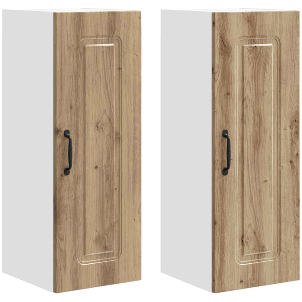 vidaXL Kalmar Single Door Artisan Oak Wall Kitchen Cabinet 2 Pack Image 2