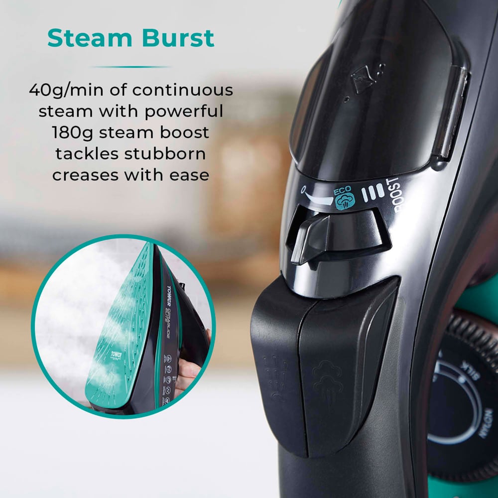 Tower CeraGlide Black and Teal Ultra Speed Iron 3100W Image 5