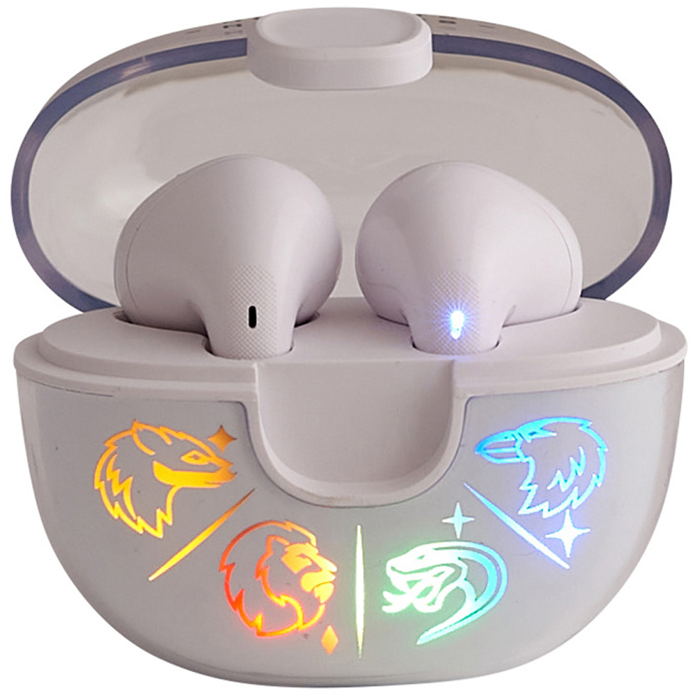 Lazerbuilt Harry Potter Hogwarts Houses White TWS Wireless Light-Up Earphones Image 2