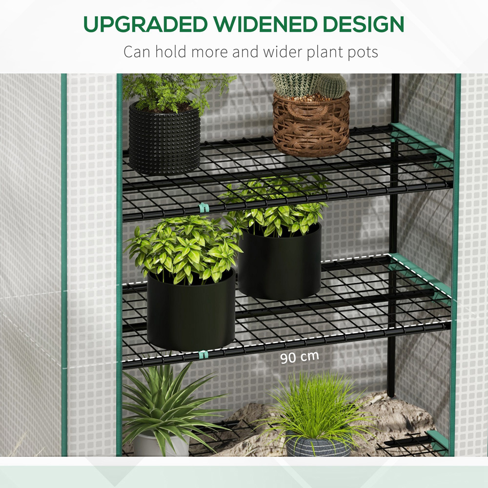 Outsunny White PE 3 x 1.6ft 5-Tier Widened Greenhouse Image 3