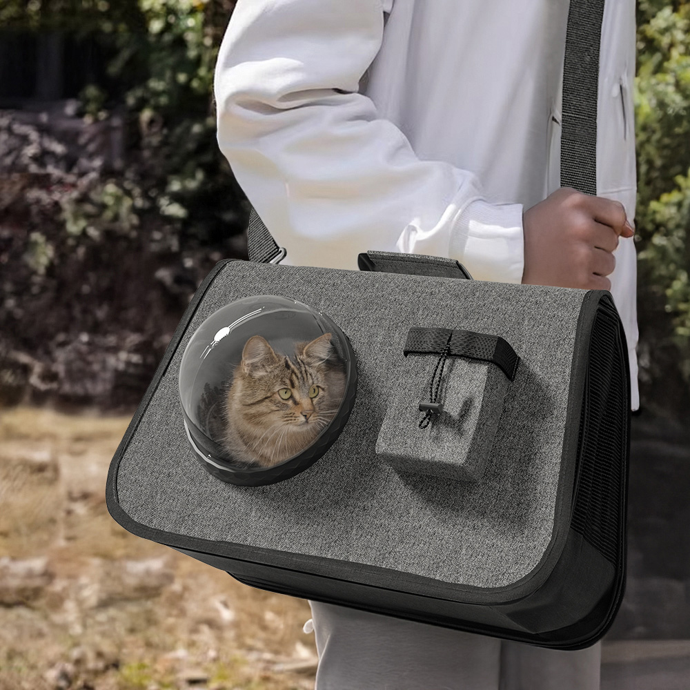 H&O Direct Grey Pet Carrier Shoulder Bag Image 2