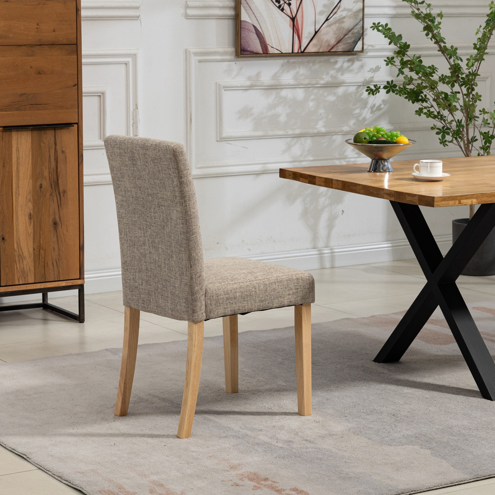 Artemis Home Maiolo Set of 2 Brown Fabric Dining Chair Image 5