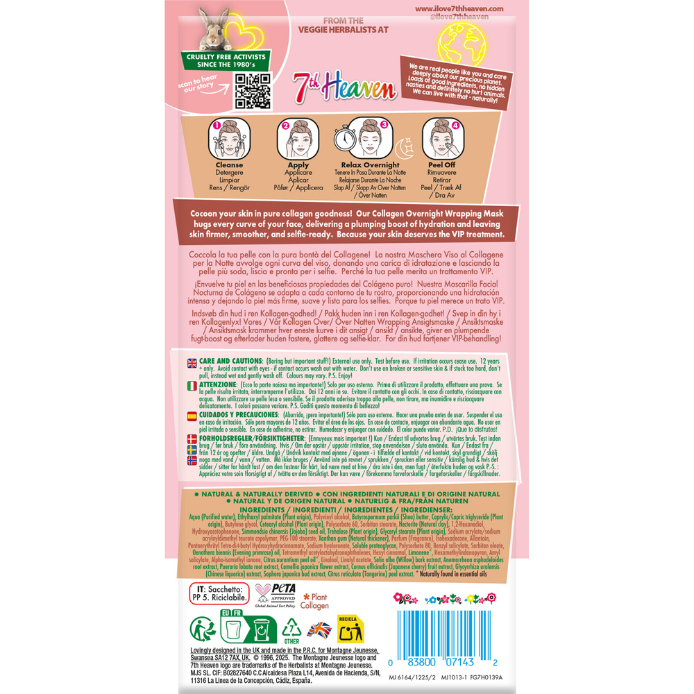 7th Heaven Glass Skin Collagen Overnight Wrapping Mask Image 2