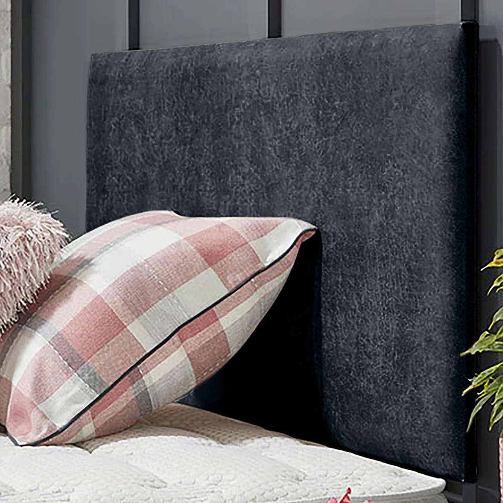 Eleganza Home Fluso Single Charcoal Naples Strutted Headboard Image 1