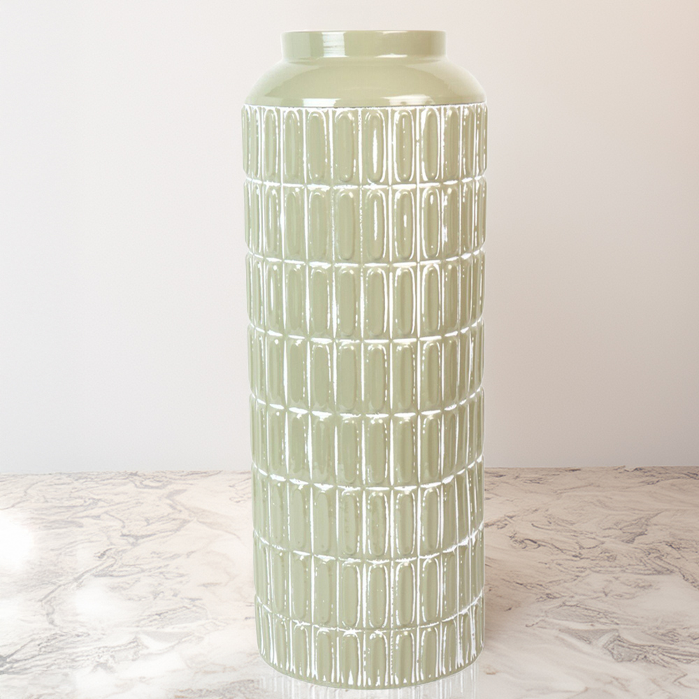 Maja Tall Metal Vase Sage Image 2