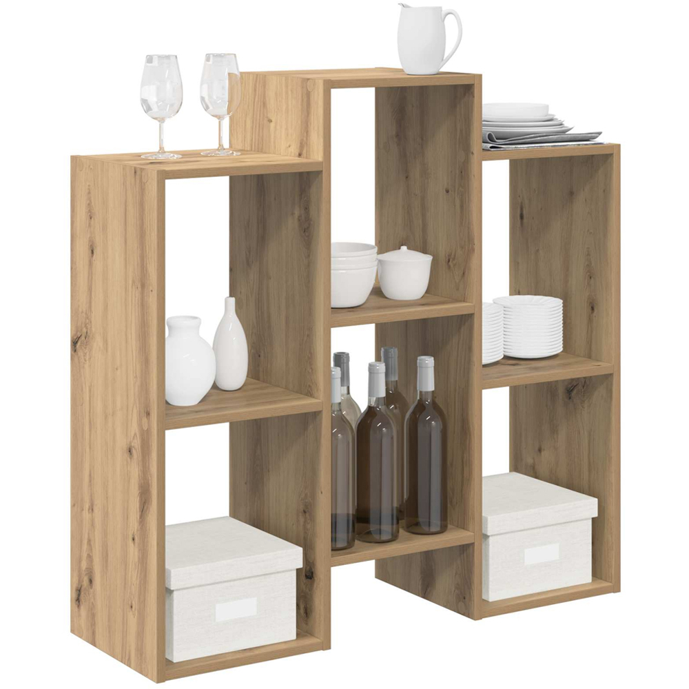 vidaXL 6 Open Shelf Artisan Oak Sideboard Image 3