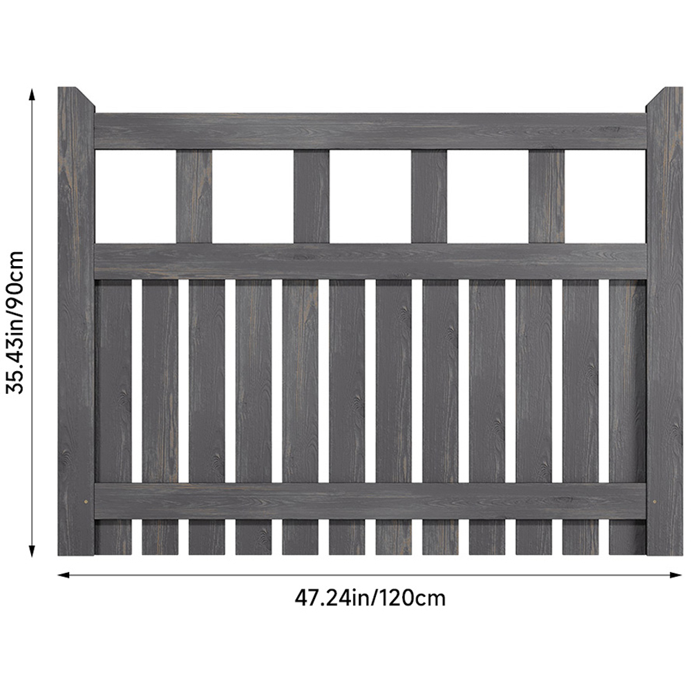 Living and Home Grey Wooden Garden Fence Door 120 x 90cm Image 8