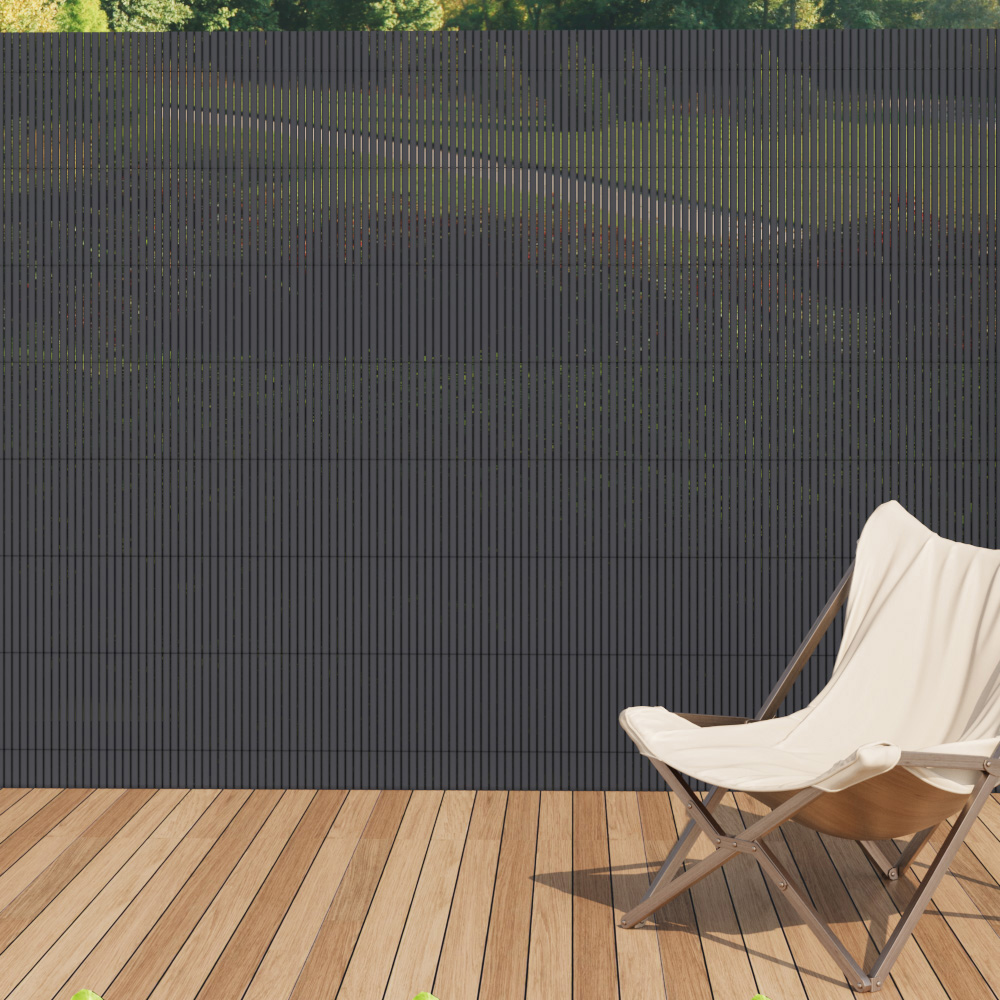 Living and Home Dark Grey PVC Fence Sun Blocked Screen Panels 500 x 150cm Image 6