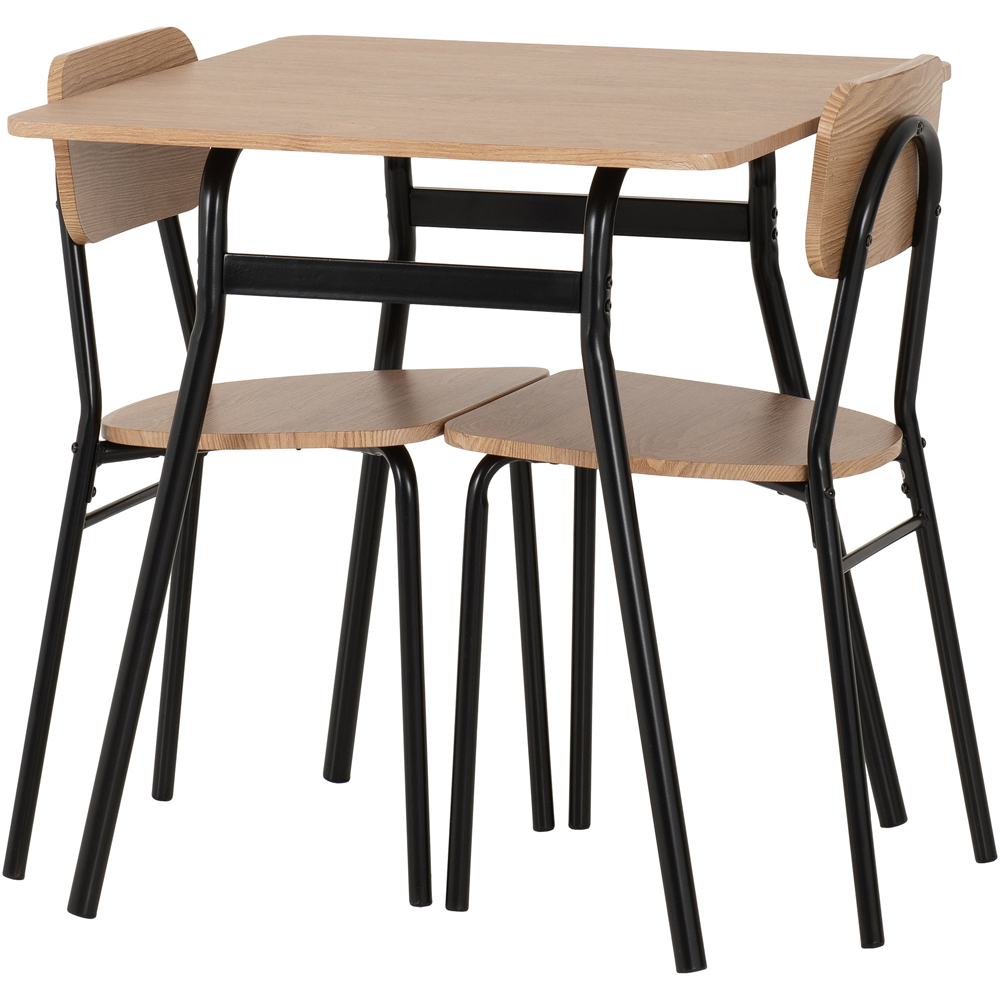 Seconique Warren Russet Oak Effect 2 Seater Dining Table Set Black Image 3